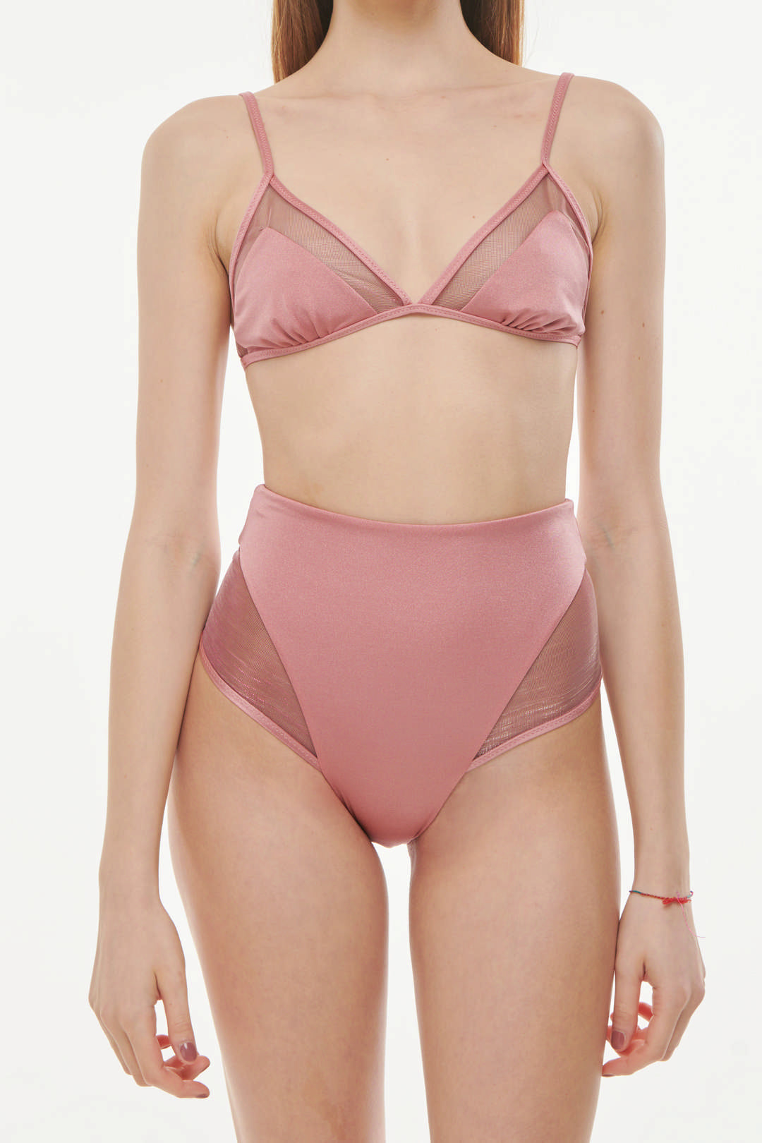 Bikini Belen Triangolo con trasparenze cangianti Rosa